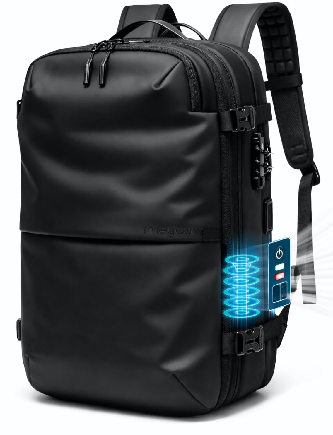Vacuum Compression Travel Backpack for Airplane, 60L Expandable, Anti-Theft, 17.3 inch Laptop Backpack With Weatherproof and TSA Lock Backpack (With 1-Click Compression (No Pump Required))-image-47
