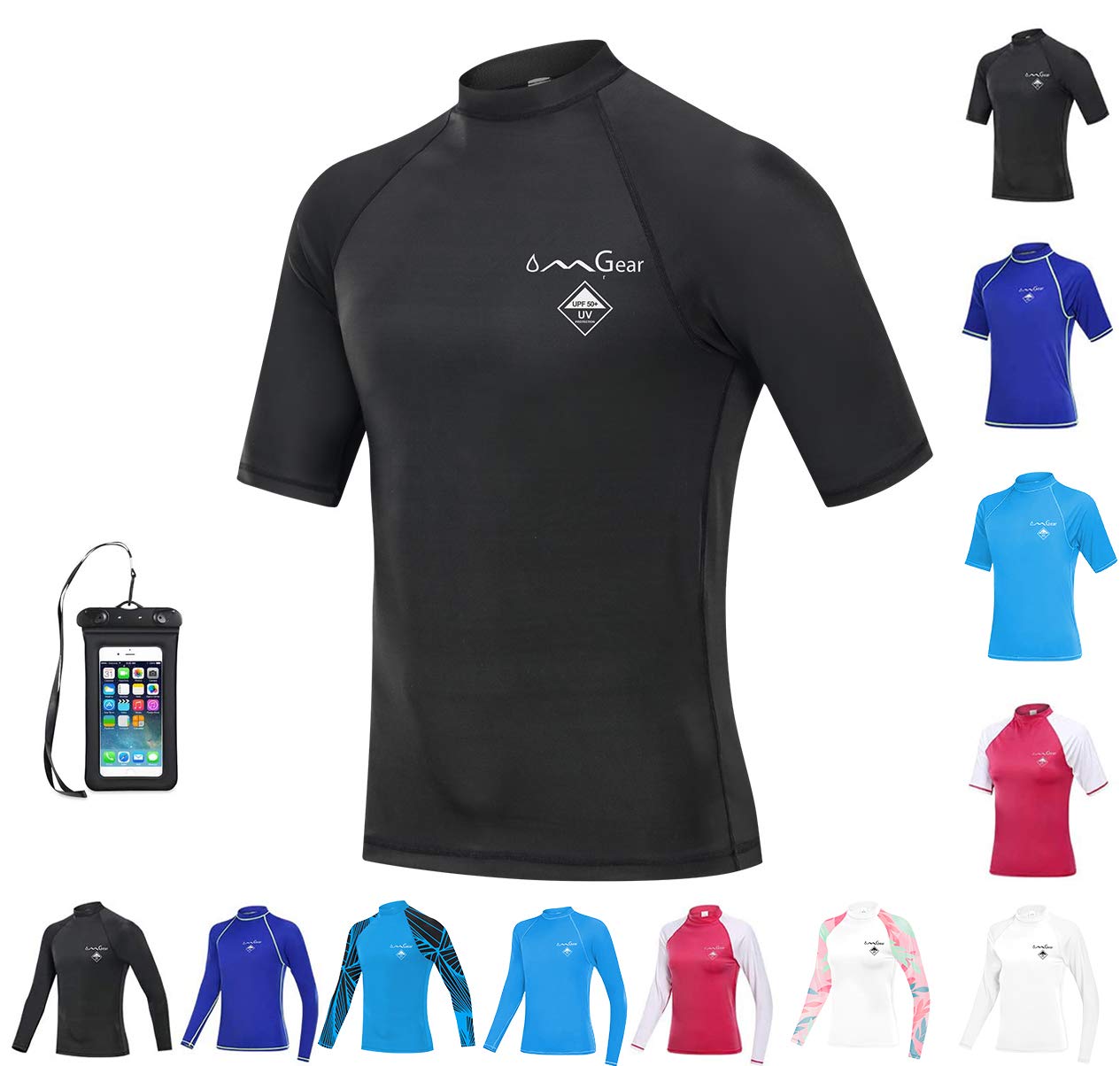 Buy OMGear Rashguard Swimsuit MMA BJJ Rash Guard UPF 50+ Swimming Shirt