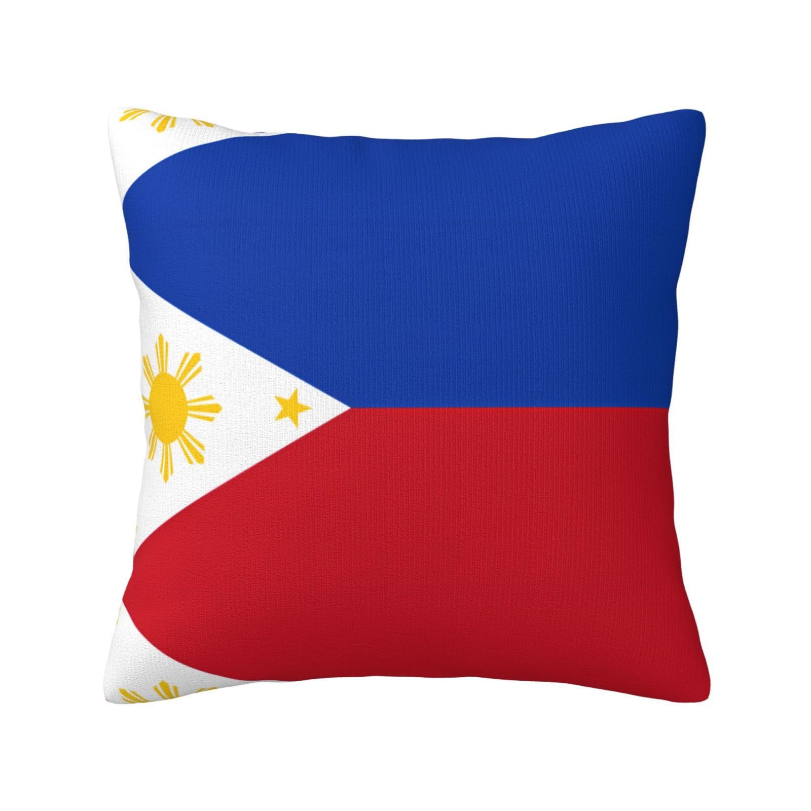 Philippine flag Print Decorative Throw Pillow Covers for Sofa, Outdoor and World Cup Celebrations