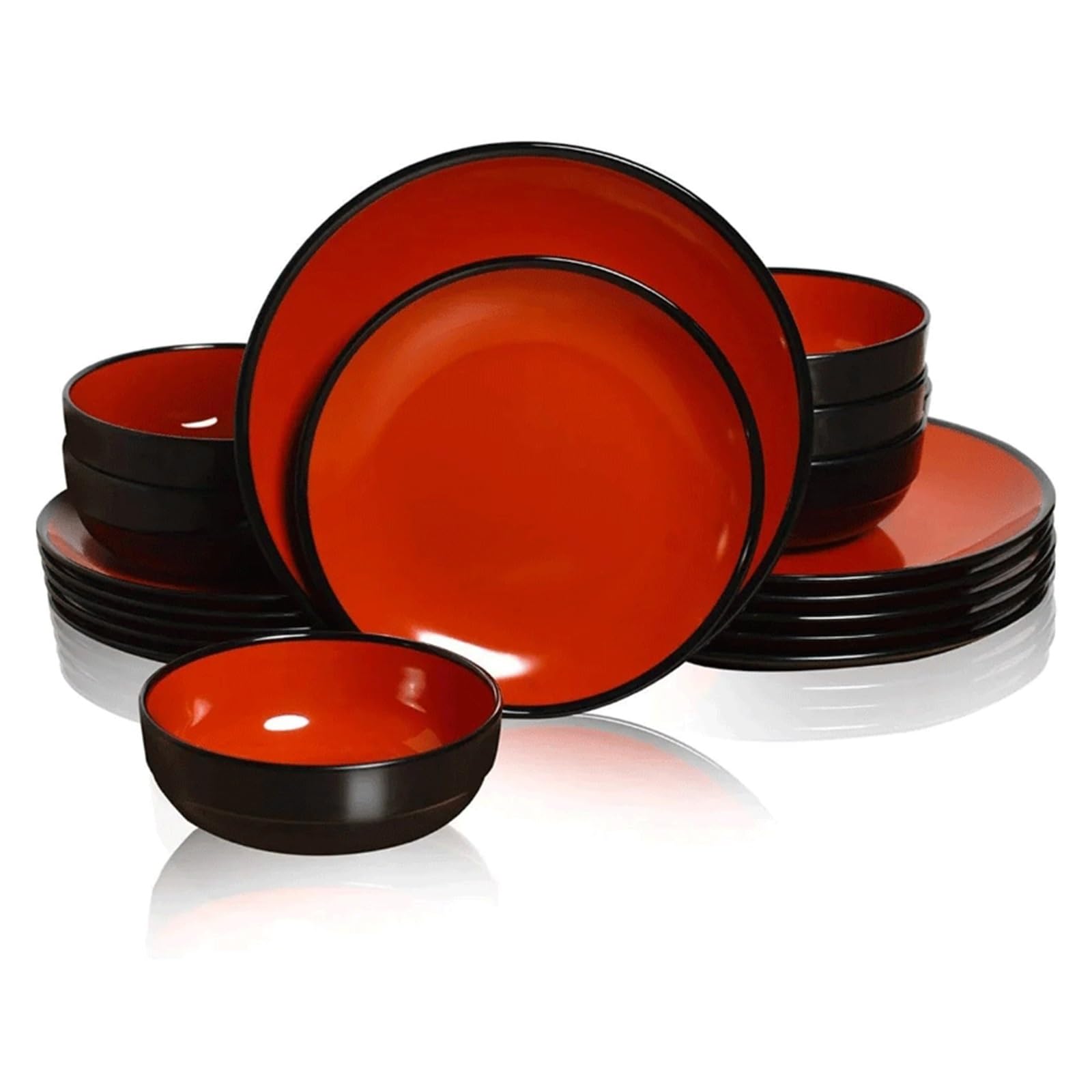 16-teiliges Geschirr-Set, rund, Besteck-Set, Familie, Hotel, Tisch, Besteck-Set, Teller, Schüssel, Dessertteller, für den Alltag