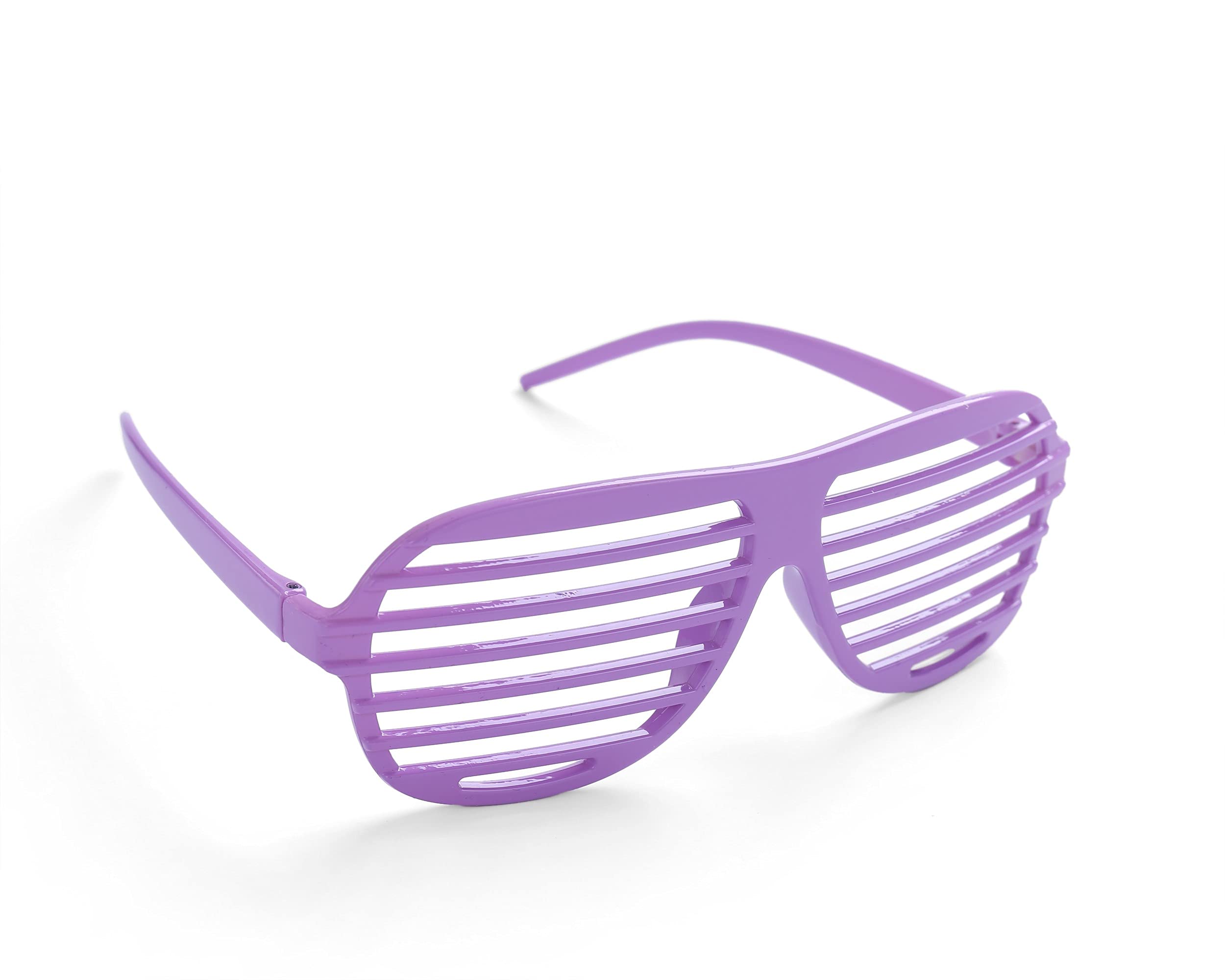 Komonee Unisex Violet Shutter Shades Fun Novelty Plastic Party Retro Fancy Dress Costume Prop Rave Club Eyewear Disco Adults 80'S Sunglasses