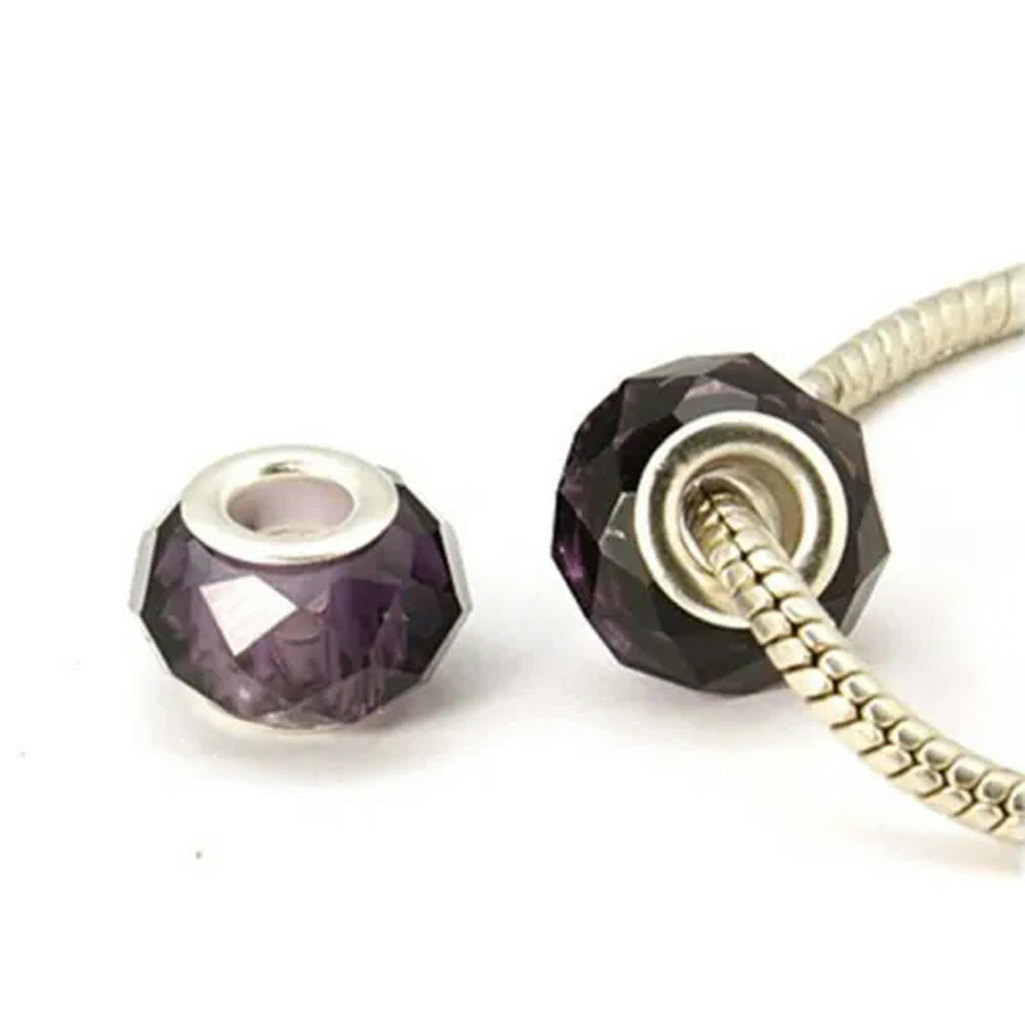 Koraliki z dużym otworem, Opakowanie 100 mosiężnych koralików z otworem 14x8 mm, wielokolorowe(DarkViolet)