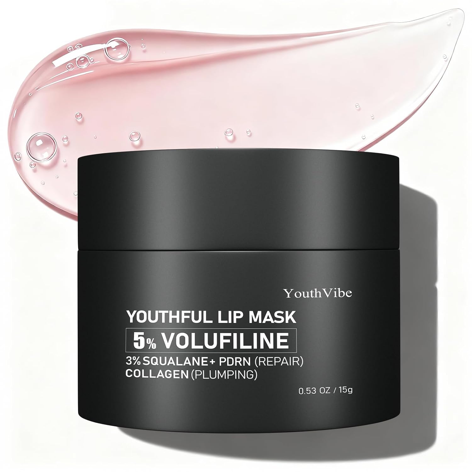 YouthVibe Lip Sleeping Mask Overnight Moisturizing – 5% Volufiline, Squalane, Shea Butter, PDRN & Collagen Hydrating Lip Mask Treatment for Lip Care, Dry & Flaky Lips