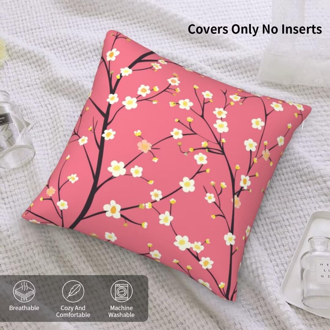 Federe Cuscini Divano 60x60 cm Set di 2 in Velluto Copricuscini Divano, Federe Cuscini Rosa Fiore Decorativi Cuscini per Divano, Federe Cuscino Divano per Soggiorno, Camera da Letto Room Decor -TR558