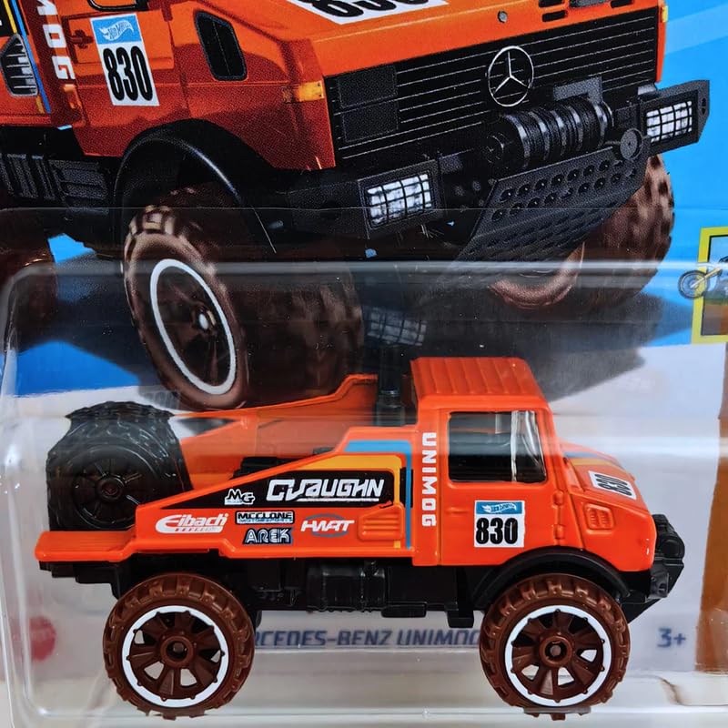 Hot Wheels 1:64 Scale Mercedes Benz Unimog 1300L HW Drift for Ages 3 and Up (Orange) 1
