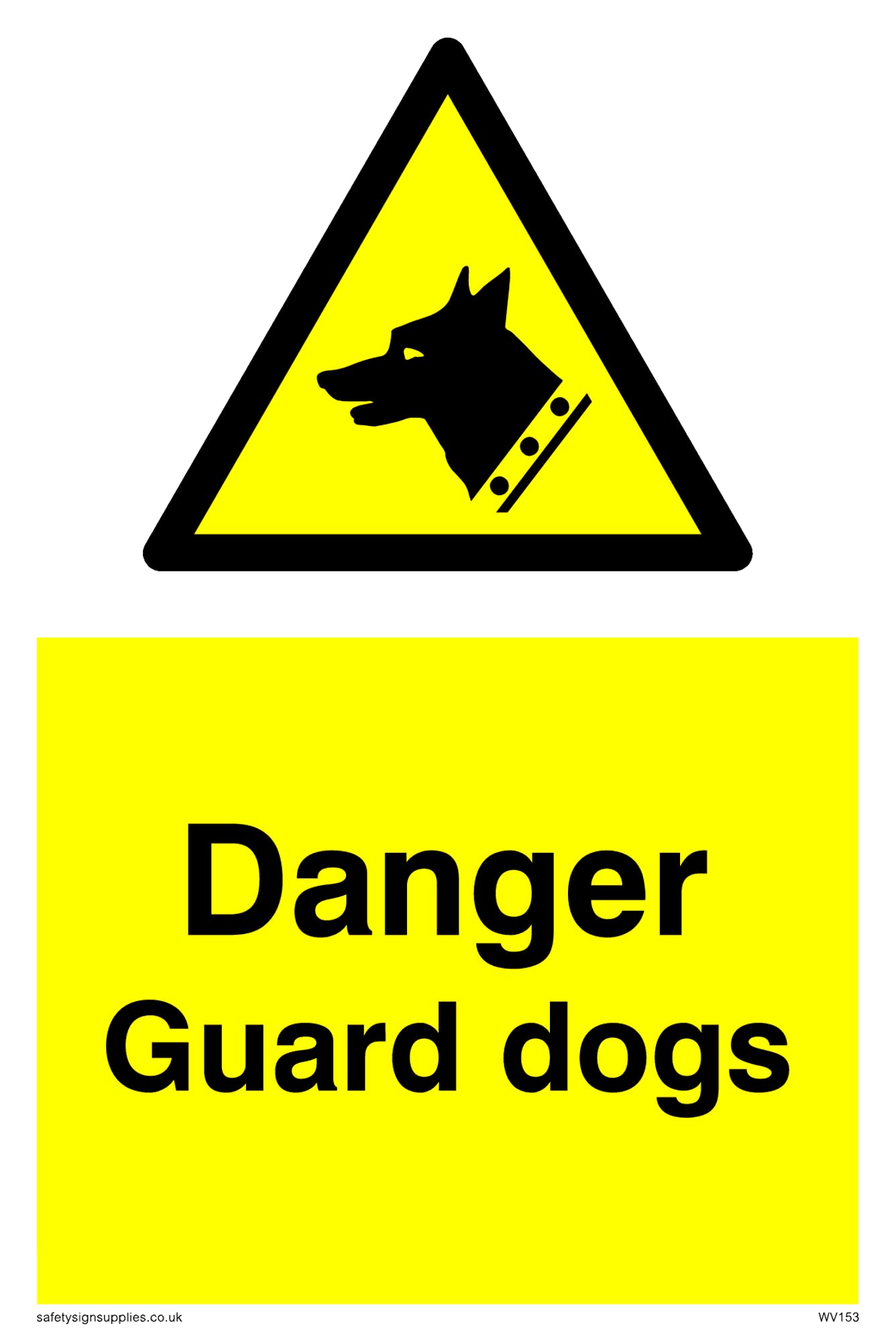 Pack of five - Danger Guard Dogs Sign - 100x150mm - A6P