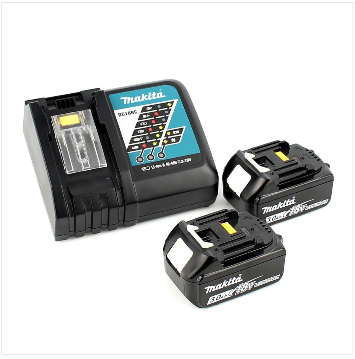 Makita DHP 484 RFJ 18 V akumulatorowa wiertarko-wkrętarka udarowa w walizce Makpac w zestawie 2 x akumulator 3,0 Ah i ładowarka