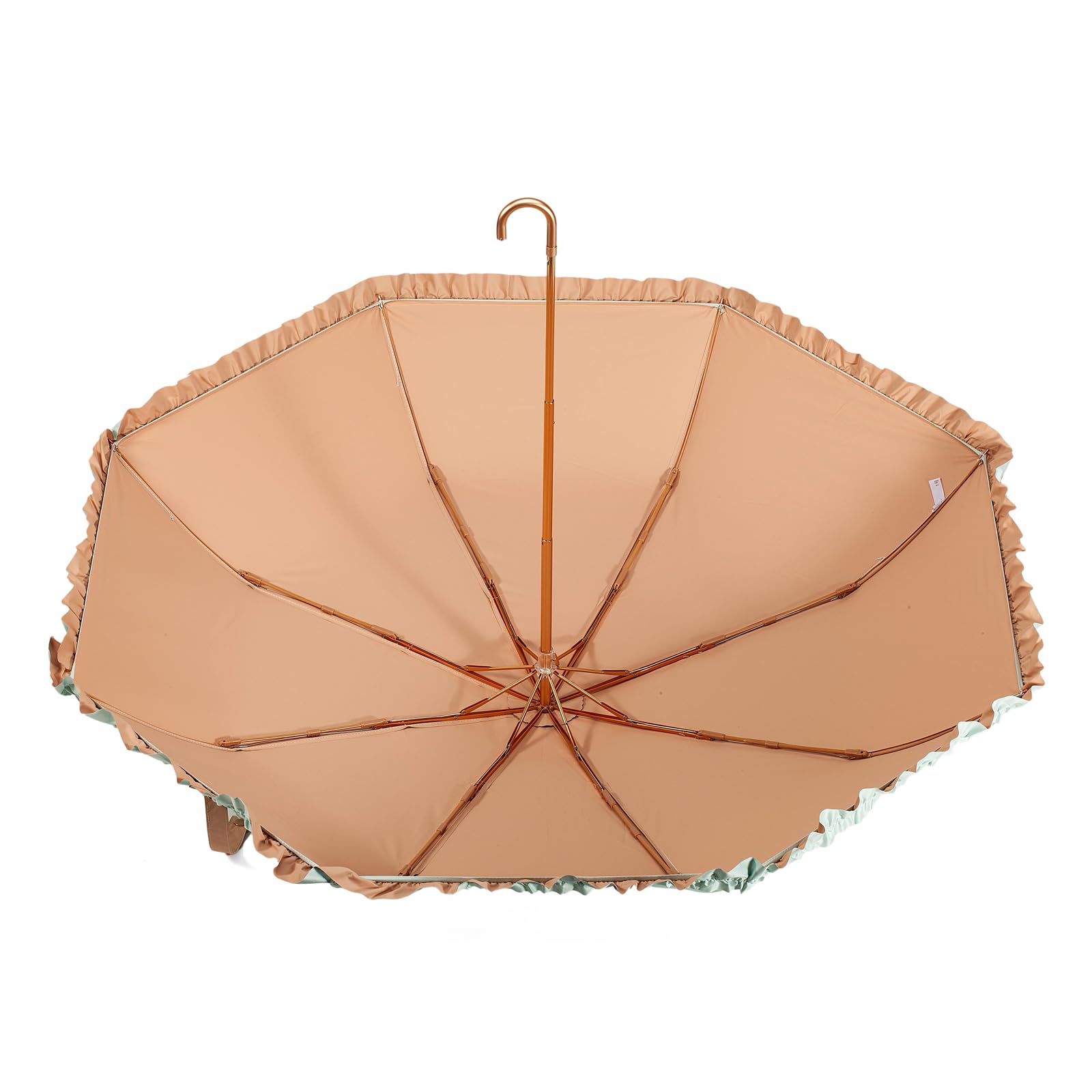 LCY Parapluie pliable à bords floraux avec poignée en crochet, résistant au soleil, à la pluie et au vent