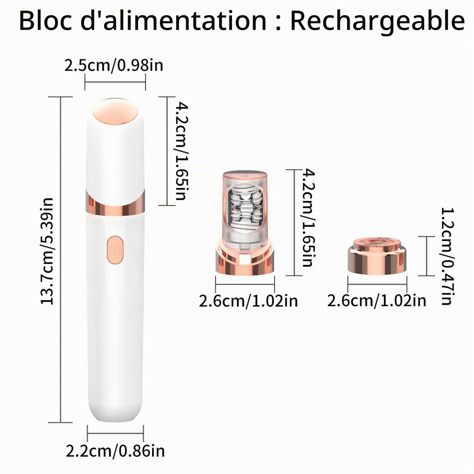 EpilSmooth Pro - Épilateur visage facial femmes électrique 2 en 1 rechargeable avec lumière LED, design compact indolore pour visage menton lèvre supérieure