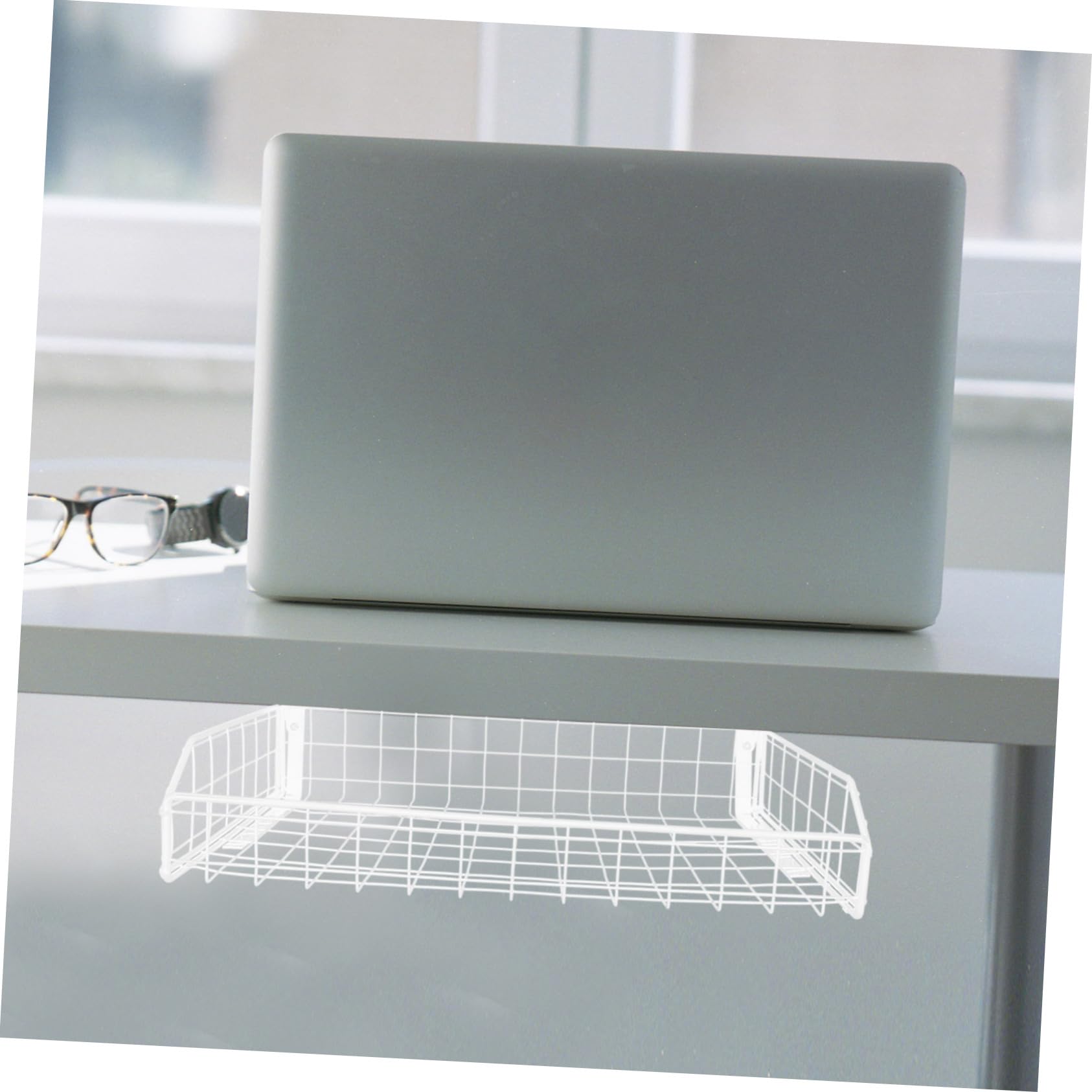Organiseur de Câbles Bureau en Fer Blanc Stabilité Panier de Gestion des Câbles pour Bureau Rangement Discret et Prises