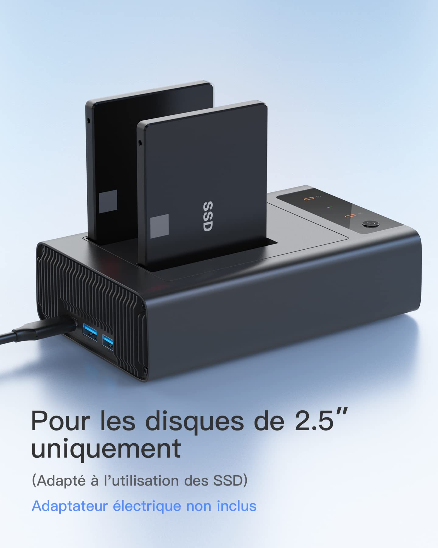 Inateck Station d'accueil USB 3.2 Gen 2, Uniquement pour SSD/HDD SATA de 2,5 Pouces, avec Logiciel de Clonage, FD2025