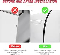 Vista 4 de Protectores de entrada de borde de puerta de automóvil, cinta protectora de fibra de carbono 5D anticolisión, calcomanía de tira de cubierta