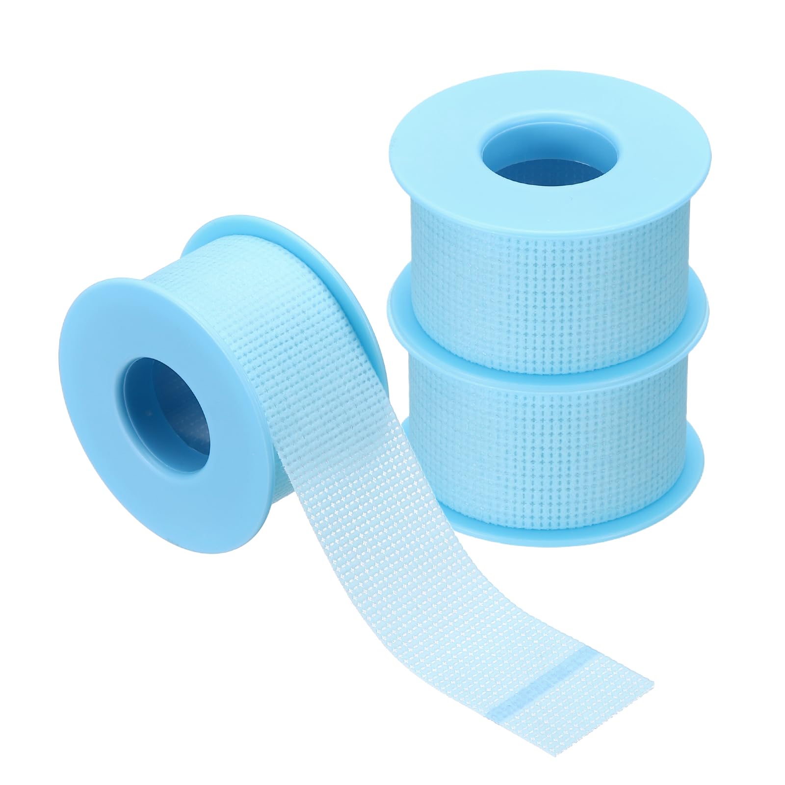 PATIKIL 25mm x 4.5m Eyelash Tape, 3 Rolls Eye Lash Tape Silicone Removal Breathable Easy Tear Adhesive for Eyelash Extensions Clusters Makeup Eye Shadow Eyeliner Lift, Blue