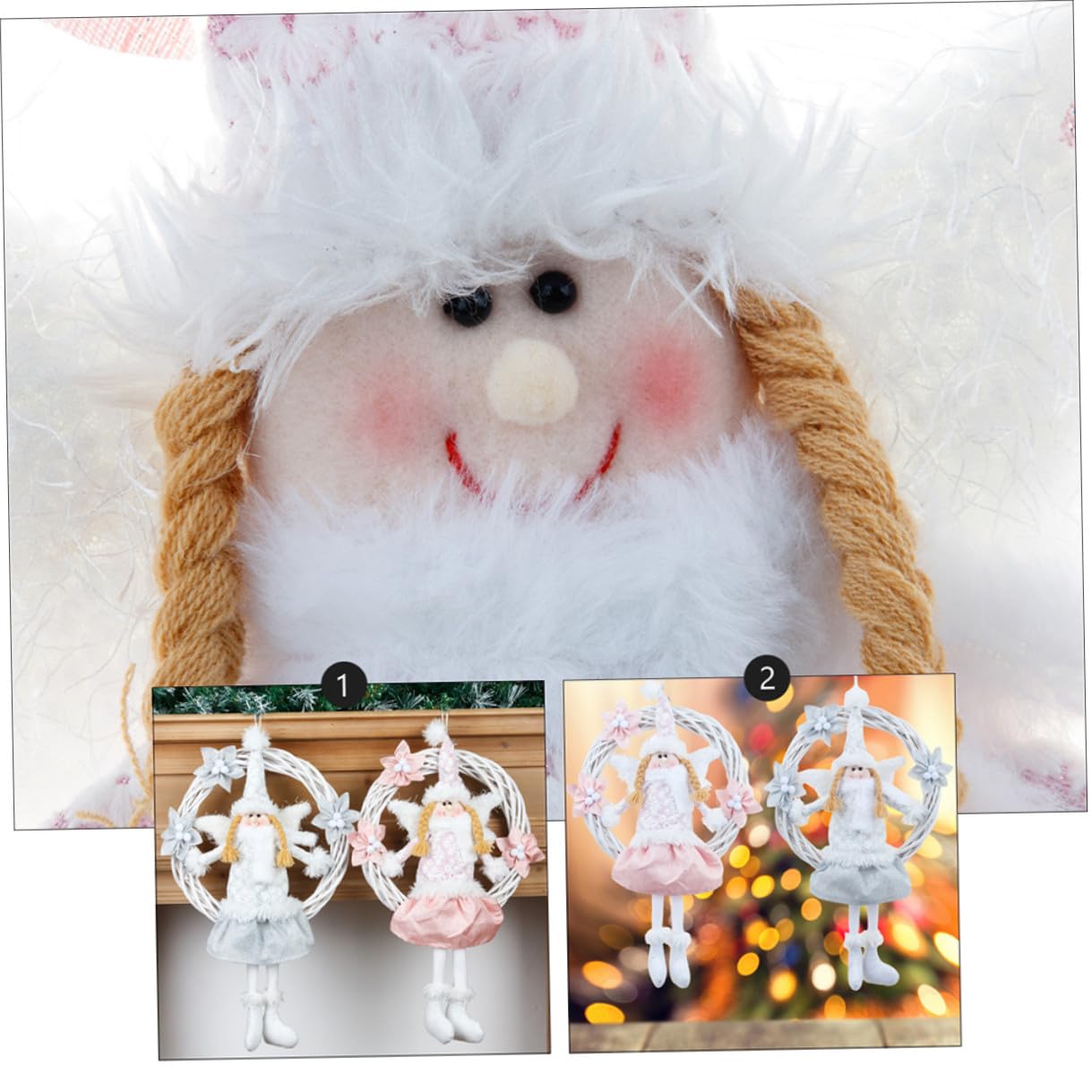 Toyvian Colgante de Guirnalda de Ángel para Árbol de Navidad Decoración Colgante Navideña de Puerta para Festivales