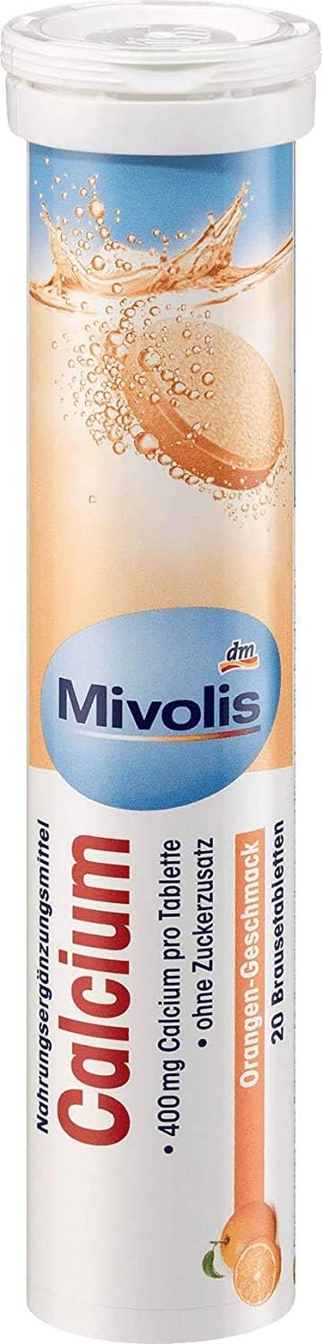 Mivolis Calcium effervescent Tablets - Dietary Supplements 1 Pack x 20 pcs | Germany