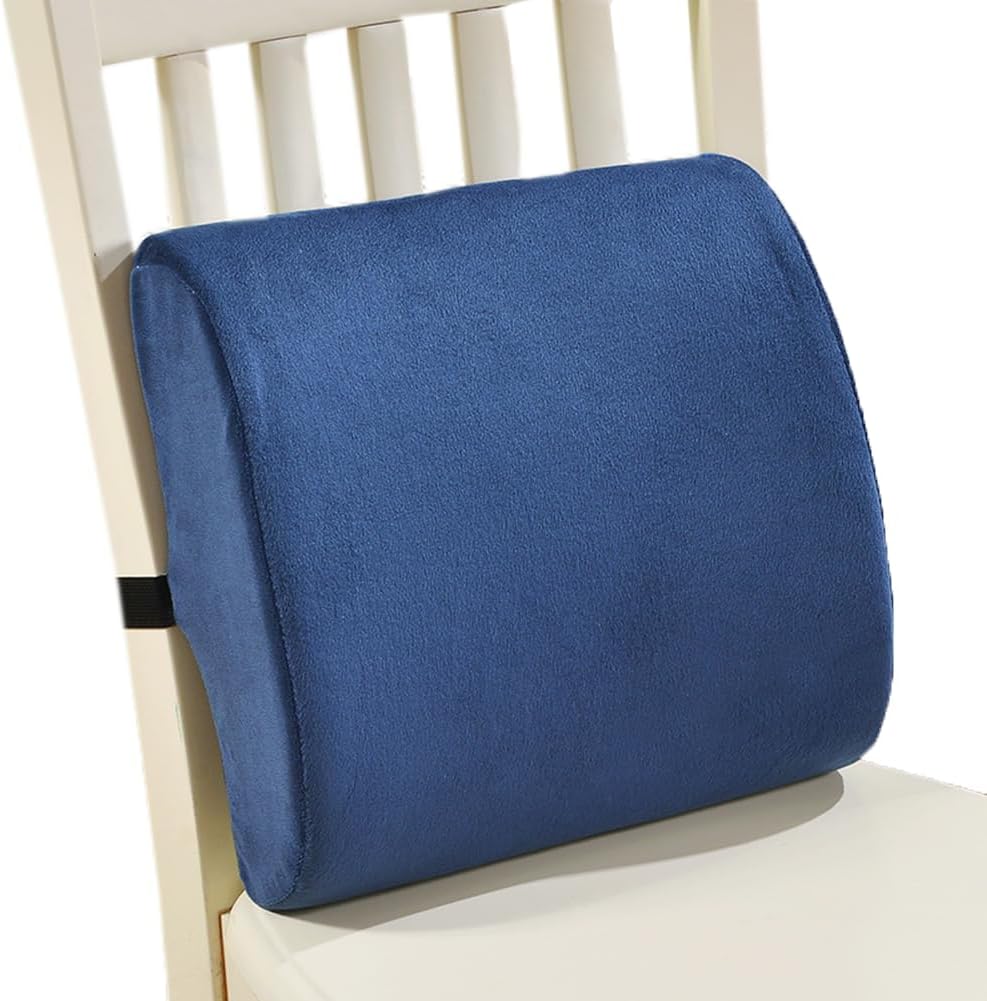 Tingting's Dream Memory Foam Plush Lumbar Pillow Office Chair Rest Back Pillow Car Lumbar Support Cushion Rest Chair Waist Pillow (Blue, 33×32×10CM/12.99"×12.6"×3.94")