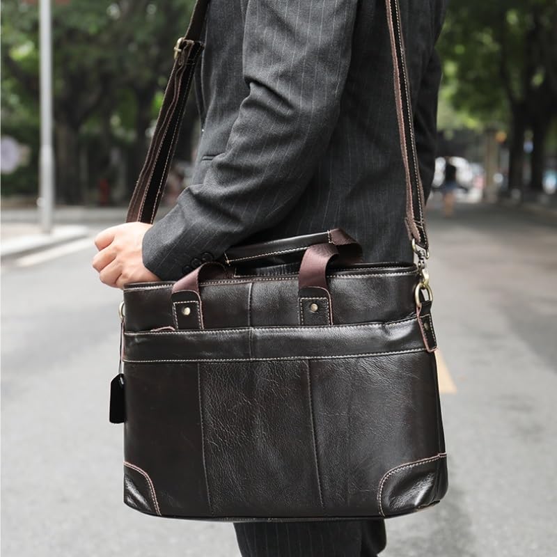 Men's Briefcase Genuine Leather Messenger Business Computer Handbag Office Workplace4