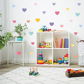 Colorful Heart Wall Decal Stickers for Girls Bedroom Removable Heart Wall Stickers for Kids Baby Nursery Room Decorations