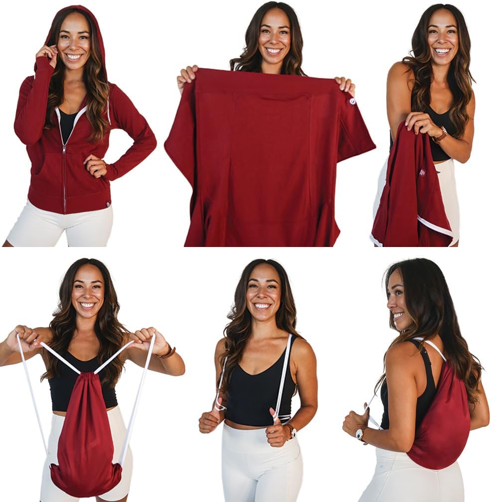 Quikflip 2-in-1 Reversible Backpack Hoodie (As Seen on SHARK TANK) Women's Full-Zip Hero Hoodie Lite - Image 7