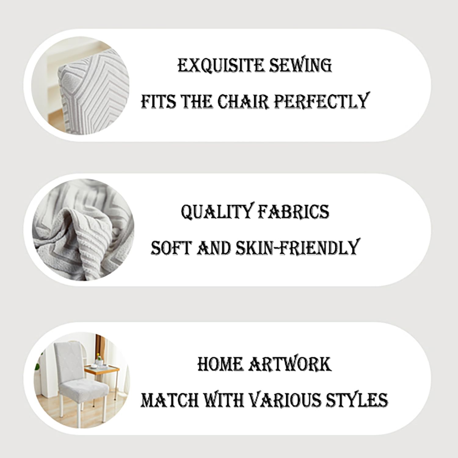 Soft Thickening Dining Chair Cover Set of 1/2/4/6 3D Jacquard Parsons Chair Slipcover Elastic Chair Covers Universal Chair Seat Cover Chair Protectors for Dining Room Hotel,Dgray 2pcs