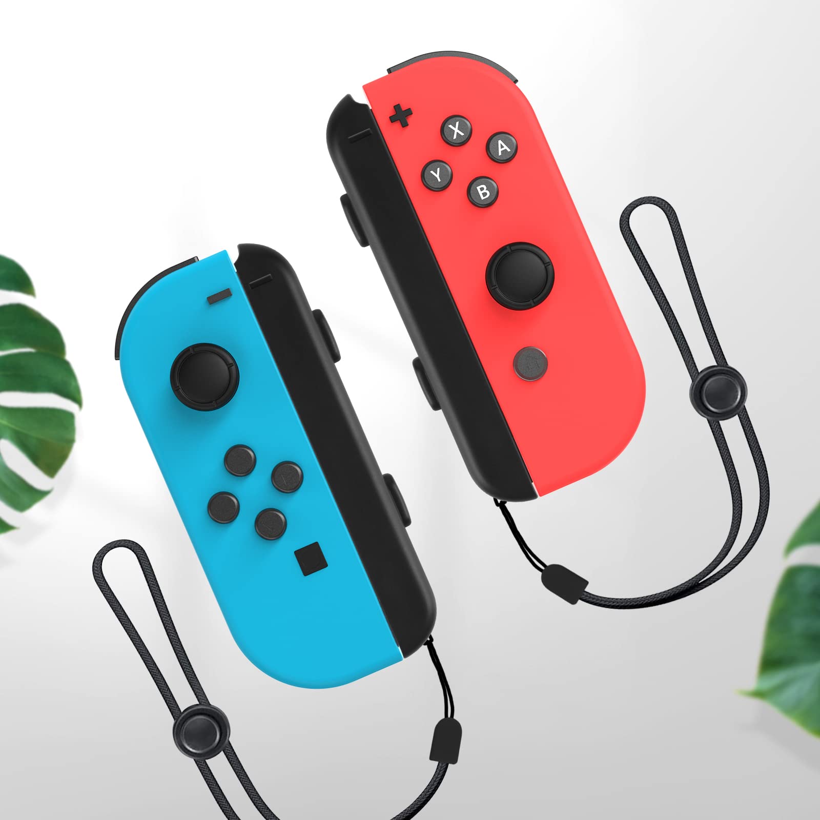 DLseego Correa de muñeca para Switch Mando Joycon,Accesorios de Agarre de Mano con Controlador de Switch,Joycon Agarres para manos,con 2 Tapas de Agarre para el Pulgar,Ajuste Ajustable,Negro