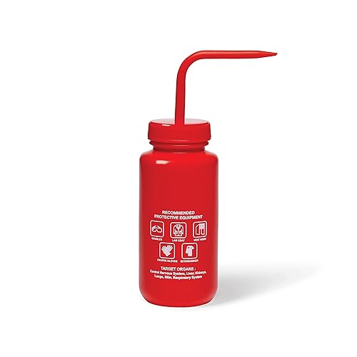 Miniatura 2 de United Scientific™ UniSafe™ - Botella de lavado químico ventilada de LDPE de boca ancha de grado de laboratorio, tolueno, 16.9 fl oz (16 onzas), 4