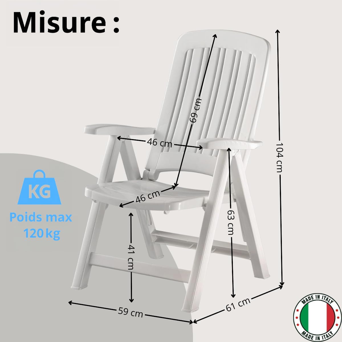 Chaise Longue Pliante Jardin - Fauteuil Extérieur Inclinable 5 Positions - Noir - Parfaite Pour Camping Et Terrasse
