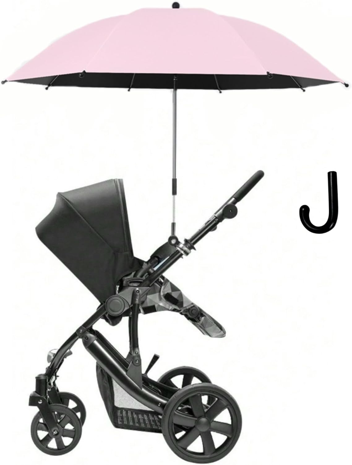 Creative Universal Stroller Umbrella with Parasol - Sun Protection for Baby, Pet Carrier, Avoid Sun or Rain (Pink)