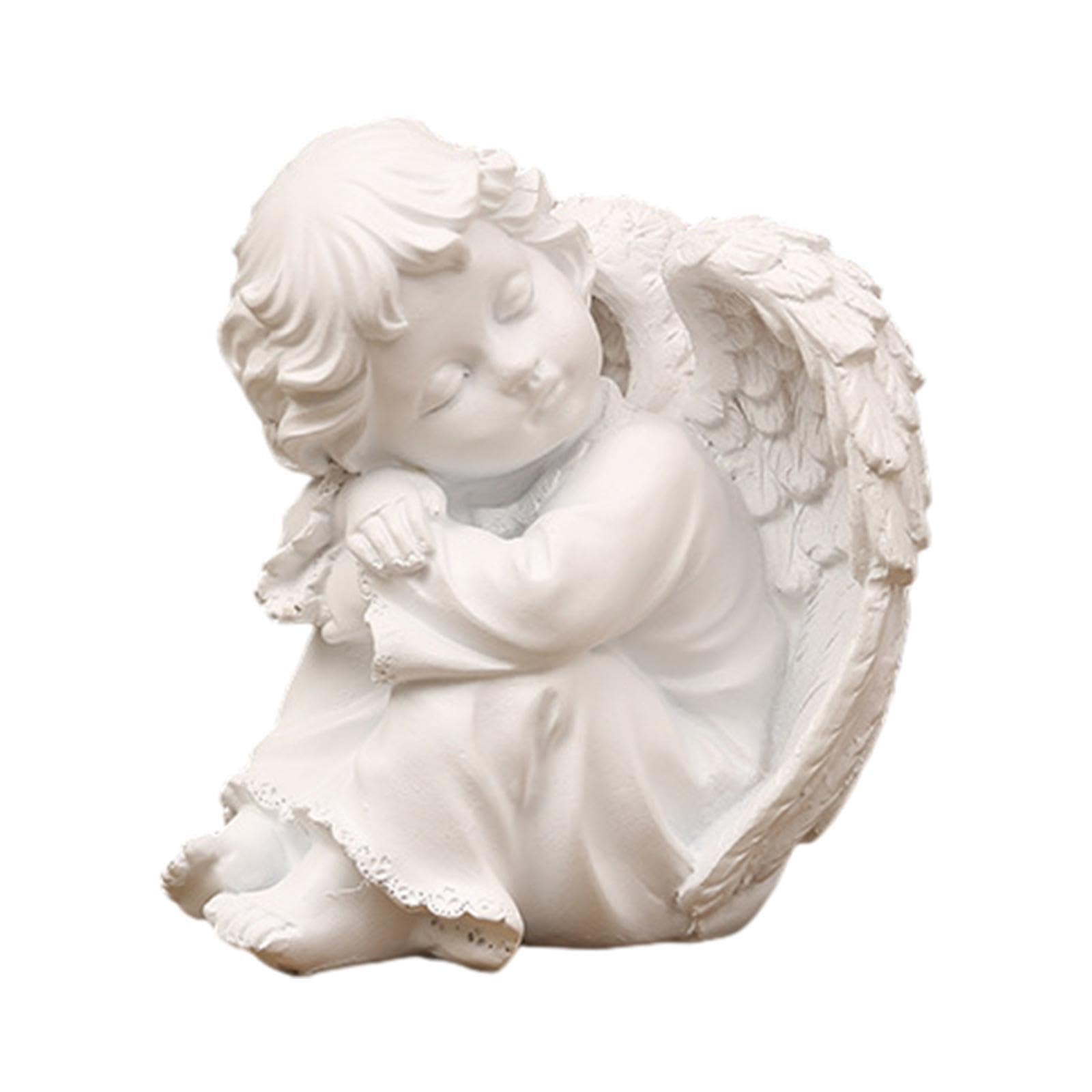 Pixzcsa Decorative Angel Garden Sculpture Hand Carved Resin Statue With Vivid Details Angel Sculpture For Patio Lawn Yard Porch Decor And Smooth Finishes, Style B