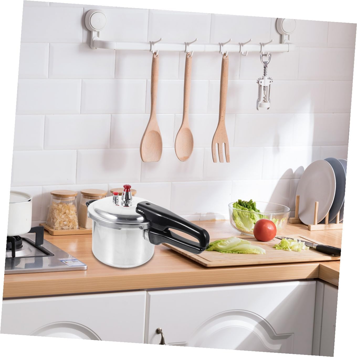 Home Pressure Cooker with Composite Bottom Conduction High Pressure Pot for Gas Stove and Induction Cooker Compact for Households and Quick Cooking