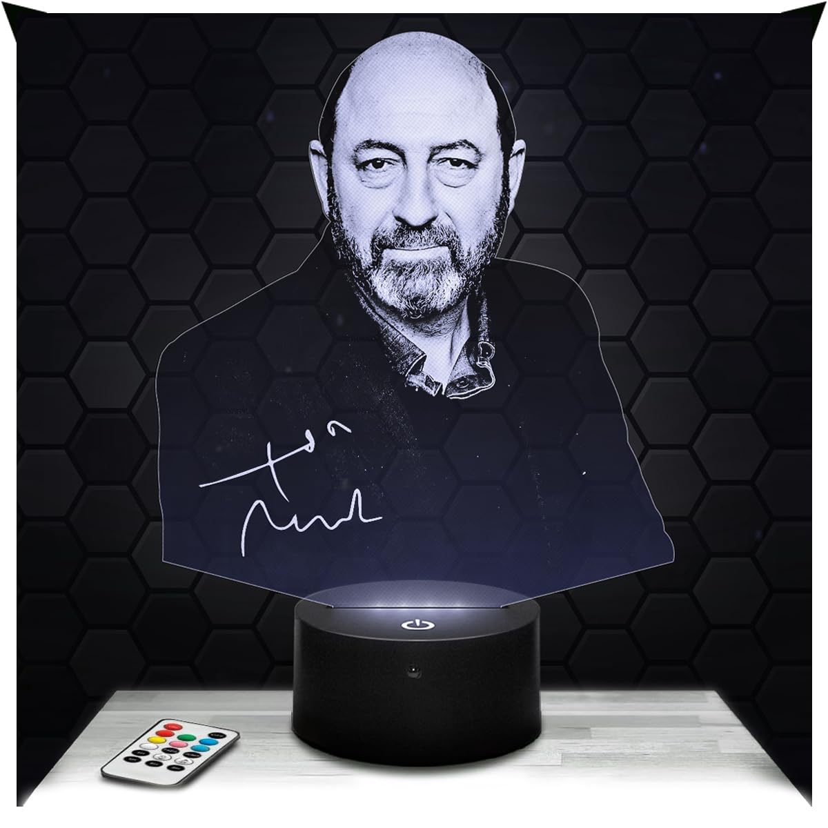 Lampephoto.fr - Kad Merad 3D Lamp, Night Light 3D LED Illusion Lamp, French Comedian and Actor, Gift Idea for Men and Women, Night Light for Children's or Adult's Bedroom, Original Christmas, Gift