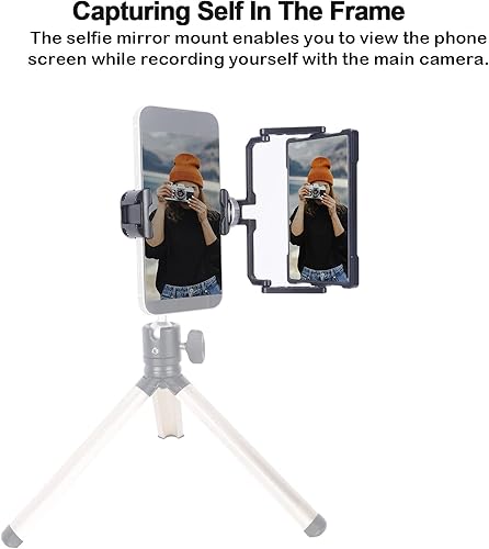 Miniatura 5 de NICEYRIG Plus - Kit de espejo para selfie con soporte de trípode de aluminio para iPhone 14/13/12/11 Pro, Pro Max, SE aplicable para YouTube Live