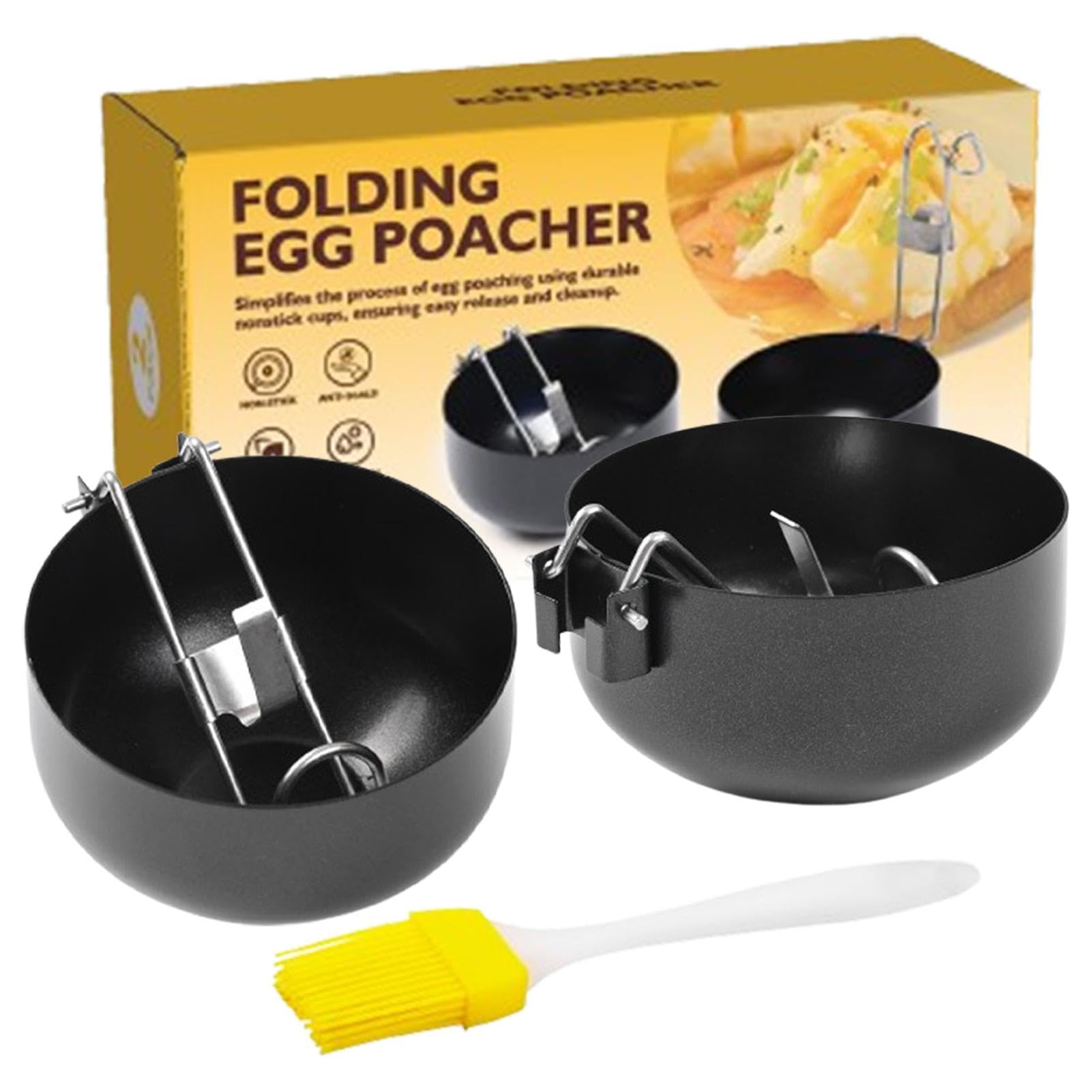 Moldes de huevo de gran capacidad y anillos antiadherentes con mango antiquemaduras para sarten