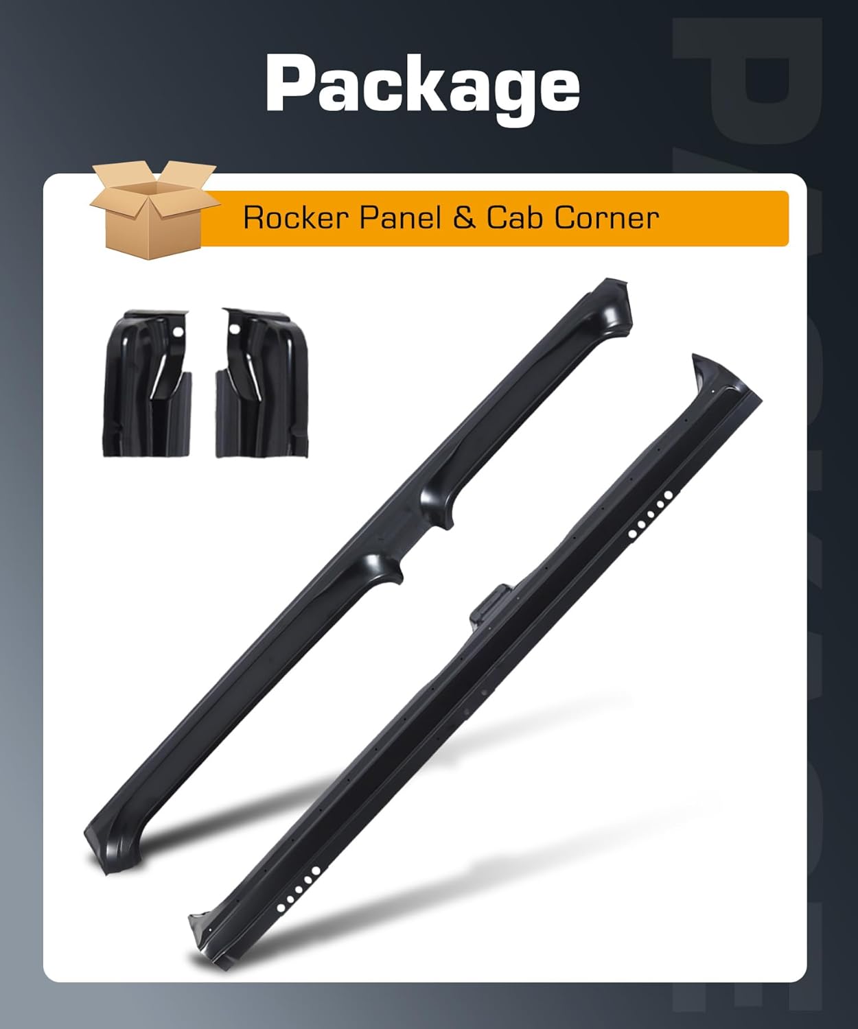 Rocker Panel & Cab Corner Fit for 2009-2014 F150 Crew Cab Super Crew Rust Repair Replacement Lower Body Panel Metal Sheet DIY Truck Restoration