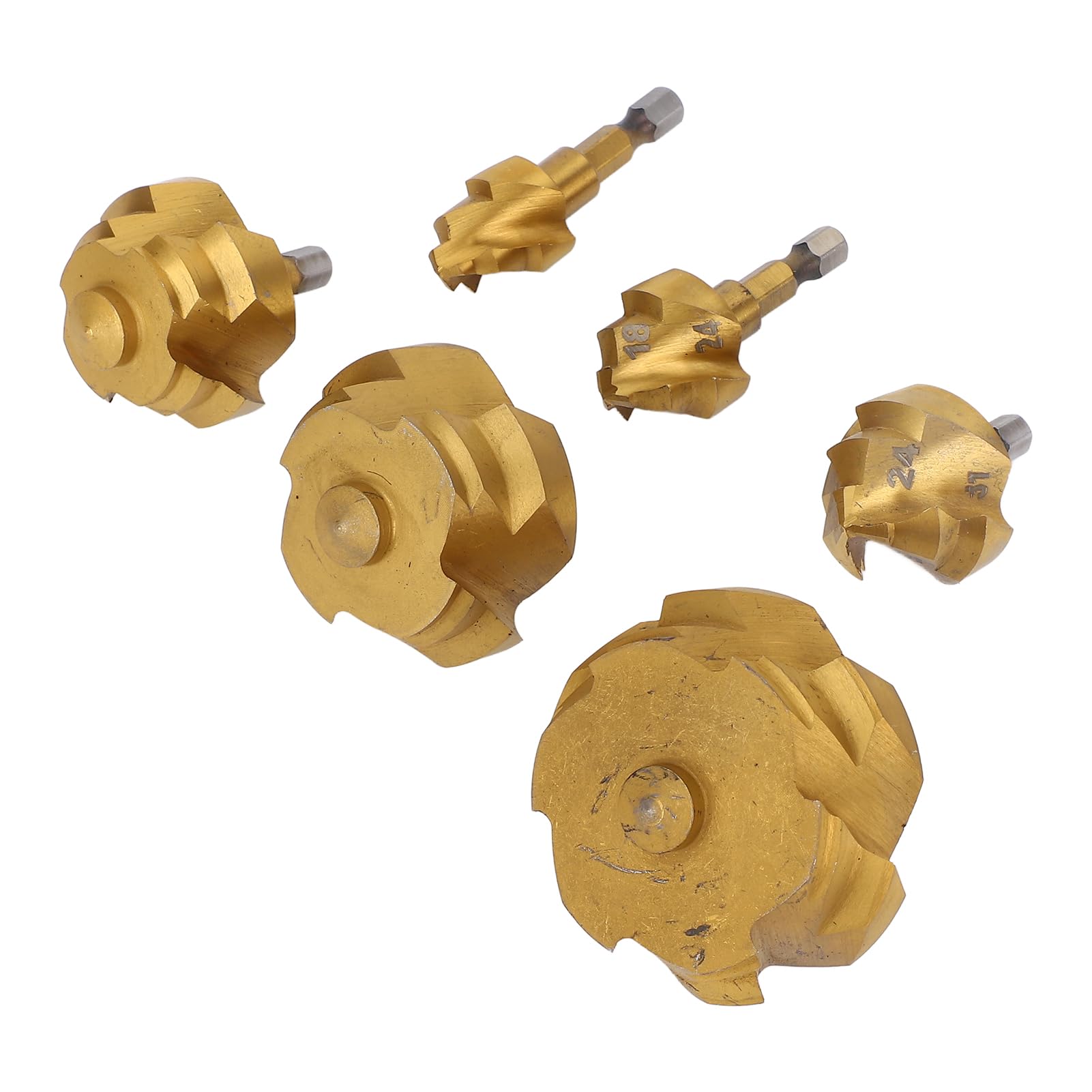 aqxreight Juego de 6 Brocas Escalonadas de Elevación Ppr 20 25 32 40 50 63 Mm Broca de Expansión de Tubería en Espiral con Vástago Hexagonal de 1/4 Pulgada para Tuberías de Plástico y Ppr