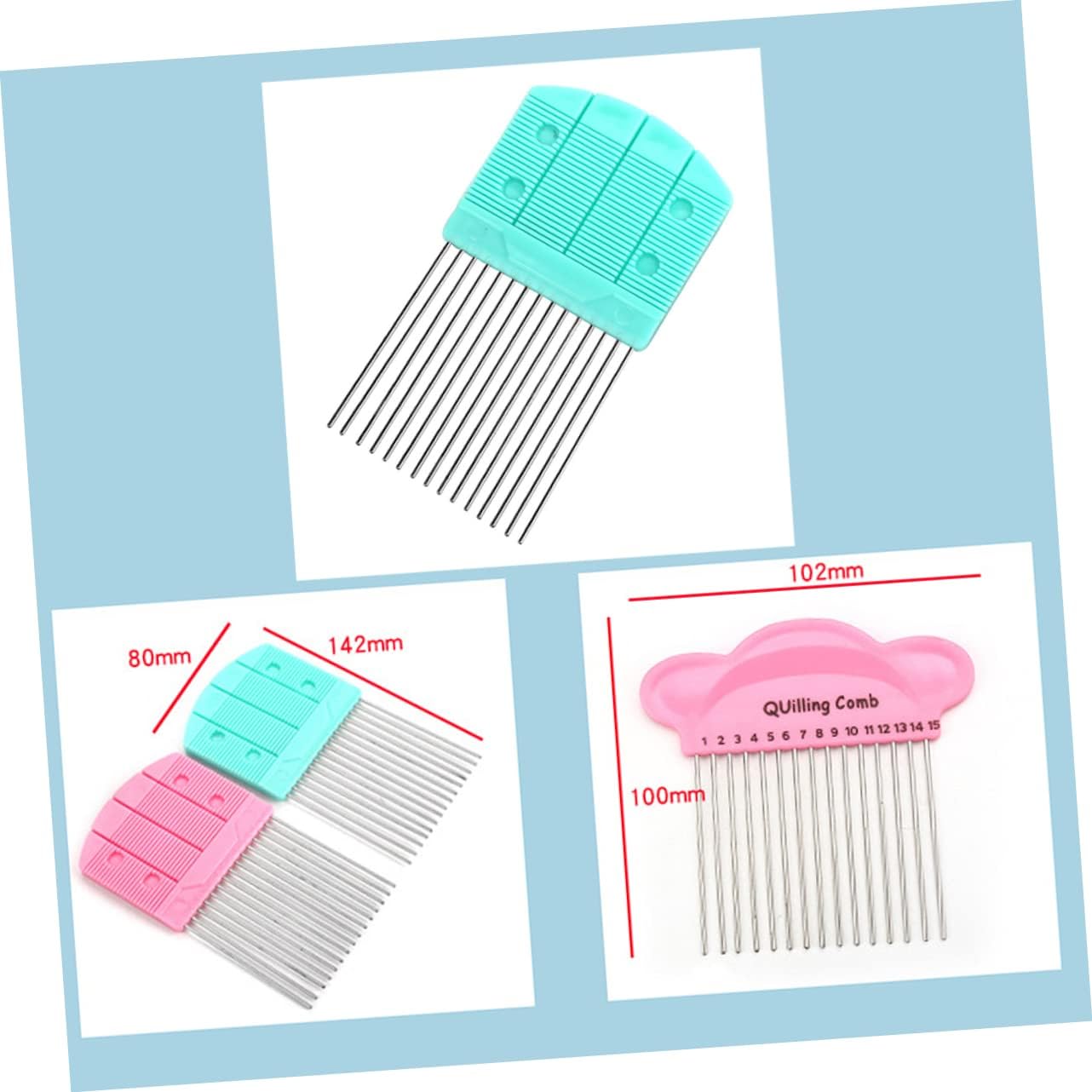 SEWOART 3pcs Large Paper Quilling Tool Portable Paper-Rolling Comb for Easy Crafting and Design for Quilling Projects
