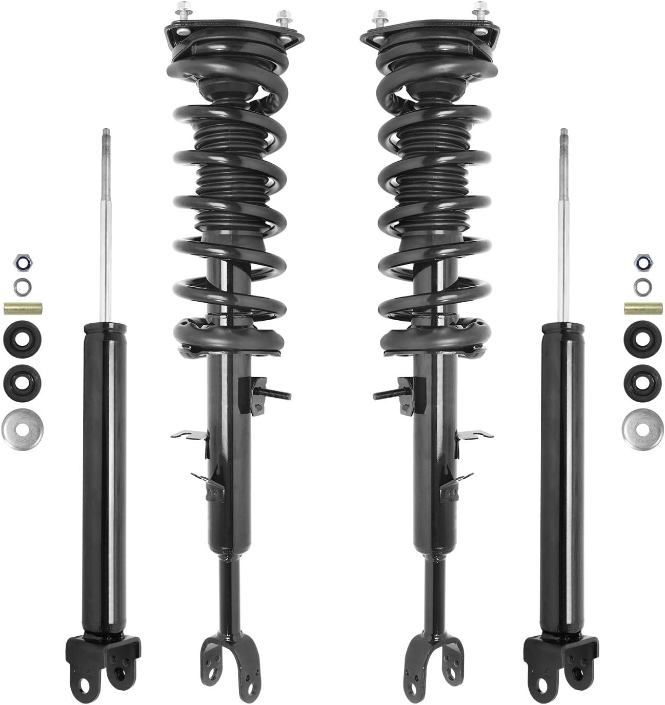 COMPLETESTRUTS - Front Complete Strut Assemblies with Coil Springs and Rear Shock Absorbers Replacement for 2003-2005 Infiniti G35 RWD Coupe - Set of 4