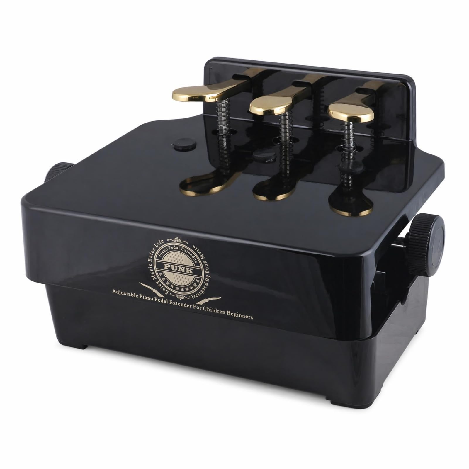 Sgabello per Bambini Pedaliera Pianoforte Regolabile con Tre Leve Pedali Assistente Piano Base Stabile Corpo Lucido Regolazione Laterale Materiale Acciaio Inossidabile Adatto a Scuola