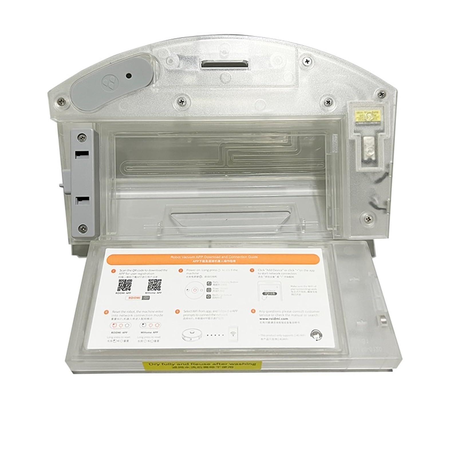 Piezas del Filtro del Tanque de Agua de la Caja de Polvo, Compatible con Xiaomi, Compatible con Roidmi Eve Plus Robot Aspiradora Barredora Accesorios Eléctrico 2 en 1 (Color : A)