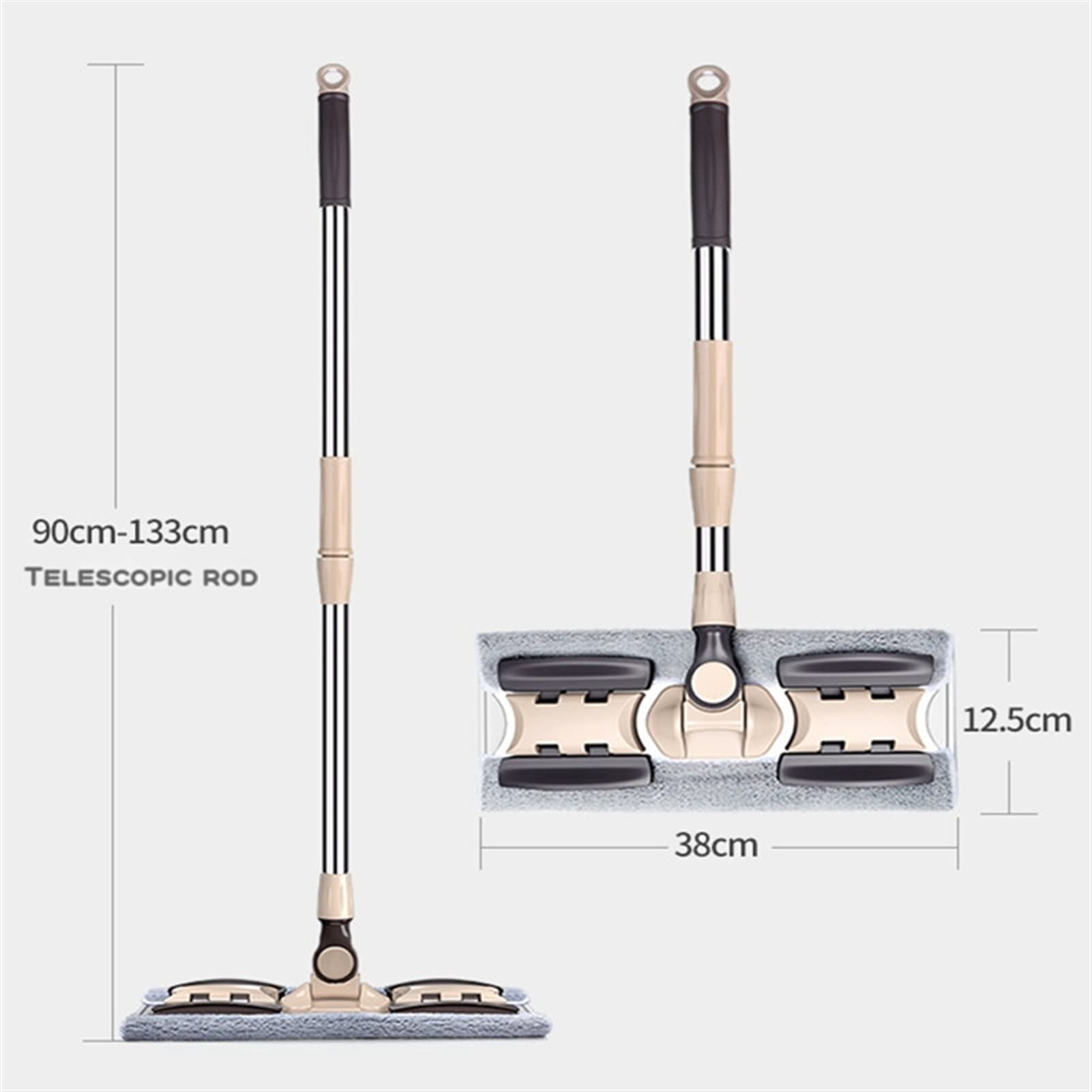 Fregar Piso de Madera de mop Microfibra Plana Perezosa MOP- 2 Telas/Almohadillas de mops Planas Reutilizables Lavables y Reutilizables, for Limpieza de Piso húmedo o seco Trapeador de Piso