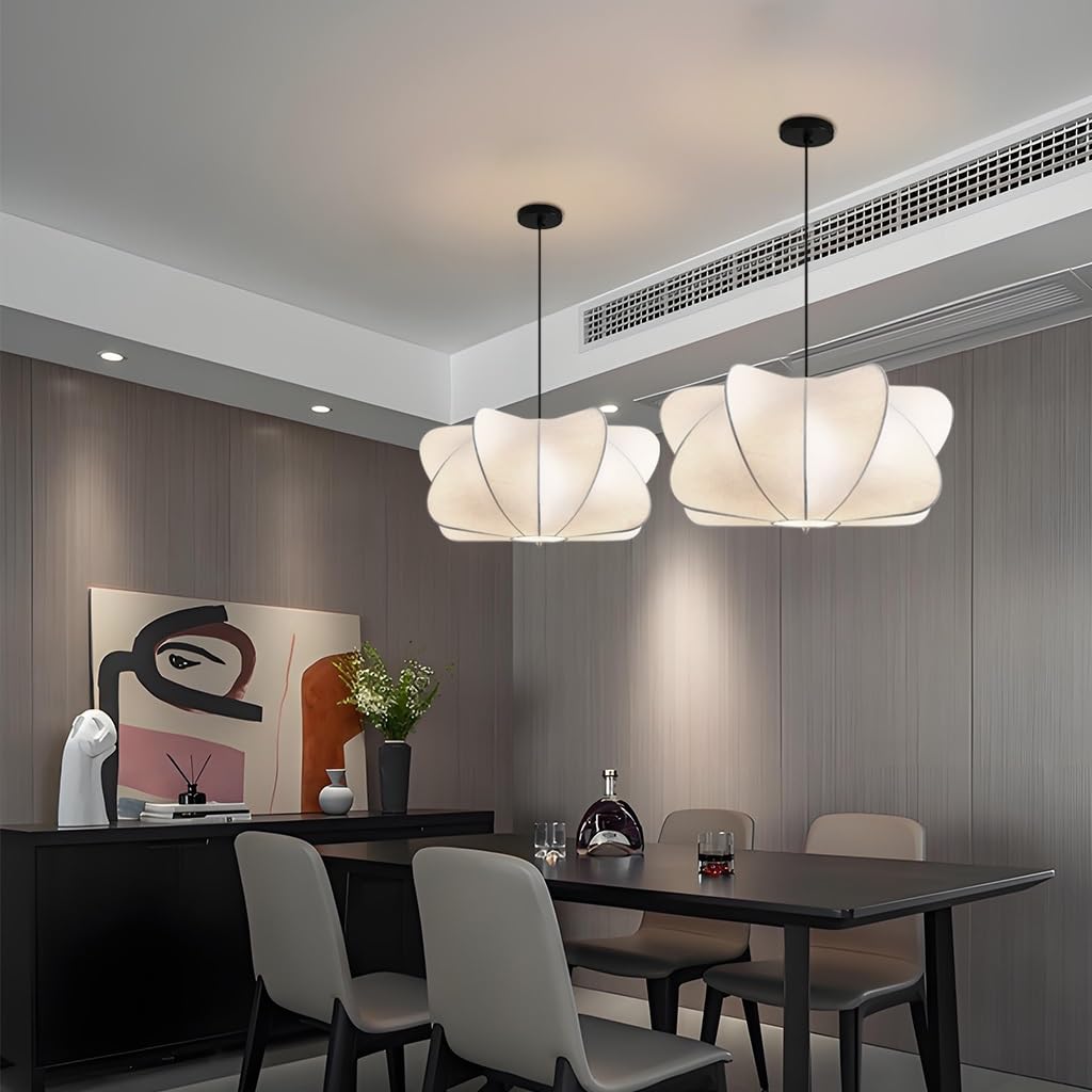 Lámpara de seda blanca decorativa para comedor y dormitorio moderno 8