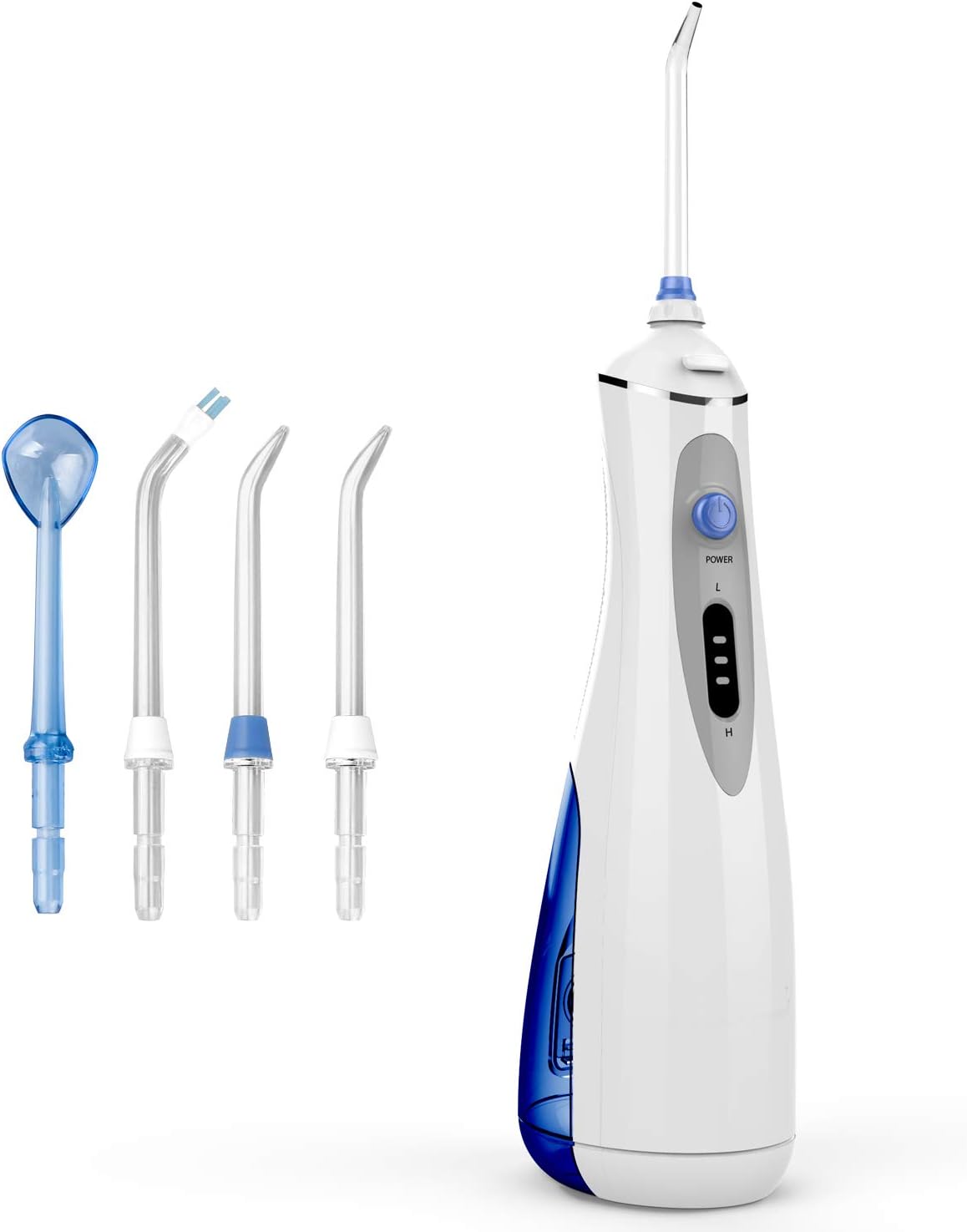 Cordless Water Dental Flosser,Oral Irrigator, Portable and Rechargeable, IPX7 Waterproof, 3 Modes with 4 Jet Tips, for Home and Travel, Braces & Bridges Care 240ML