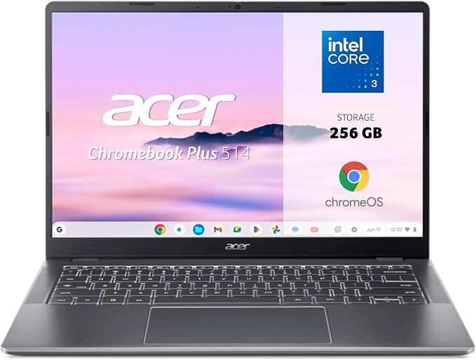 Acer Chromebook Plus Portátil 14" WUXGA con Intel 3 N355, 8GB RAM y 256GB SSD