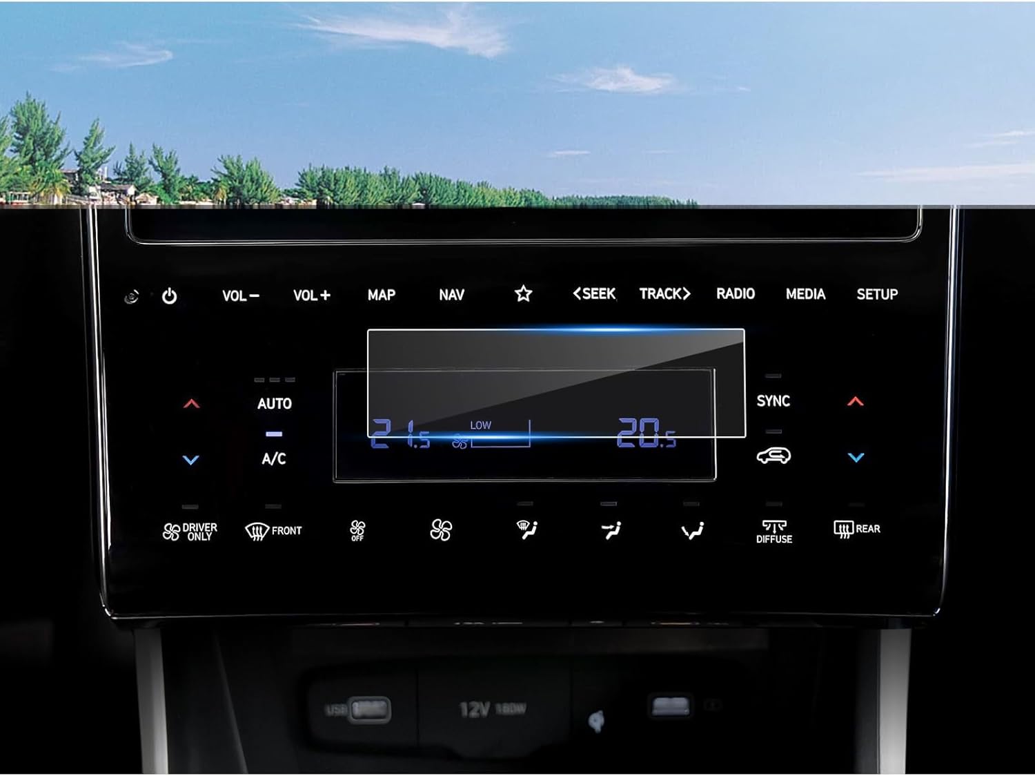 2025 2026 Tucson Screen Protector for Hyundai Tucson (Dual 12.3Inch&Air Conditioner)(SEL/SEL Convenience/XRT/Limited/Blue/N Line),9H Tempered Glass 2025 Tucson Hybrid Accessories HD Transparent