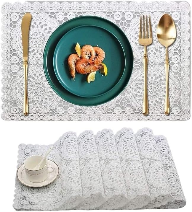 Placemat with Bottom Leak-Proof Heat Insulation Household Table Mat Oil-Proof Decorative Western- Coaster
