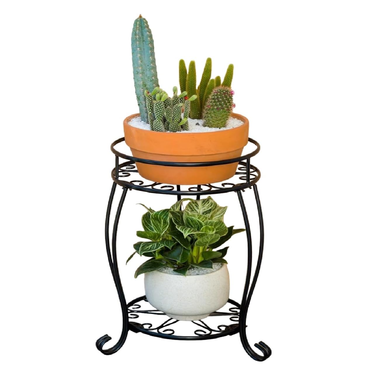 PRIME KRAFTS 2 Tier Metal Plant Stand for Home and Garden | Indoor and Outdoor Plant Pot Organizer Stand | Multipurpose Flower Pot Holder for Office, Living Room, Balcony and Garden (2DN - Black) (B0D9DF6BK5) Amazon Price History, Amazon Price Tracker