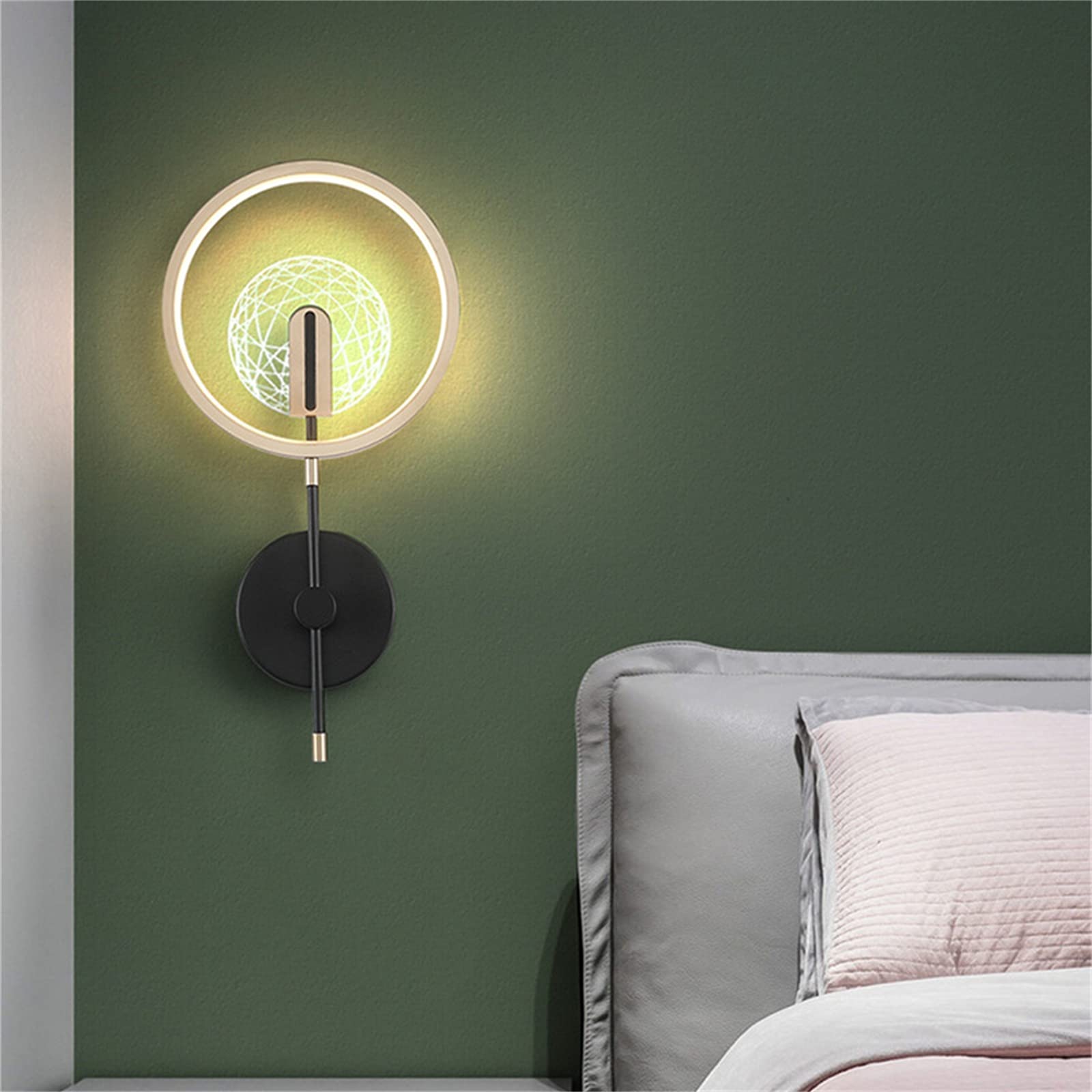 16W LED applique nordique, appliques murales en acrylique applique moderne chambre chevet salon fond éclairage mural,Dimmable
