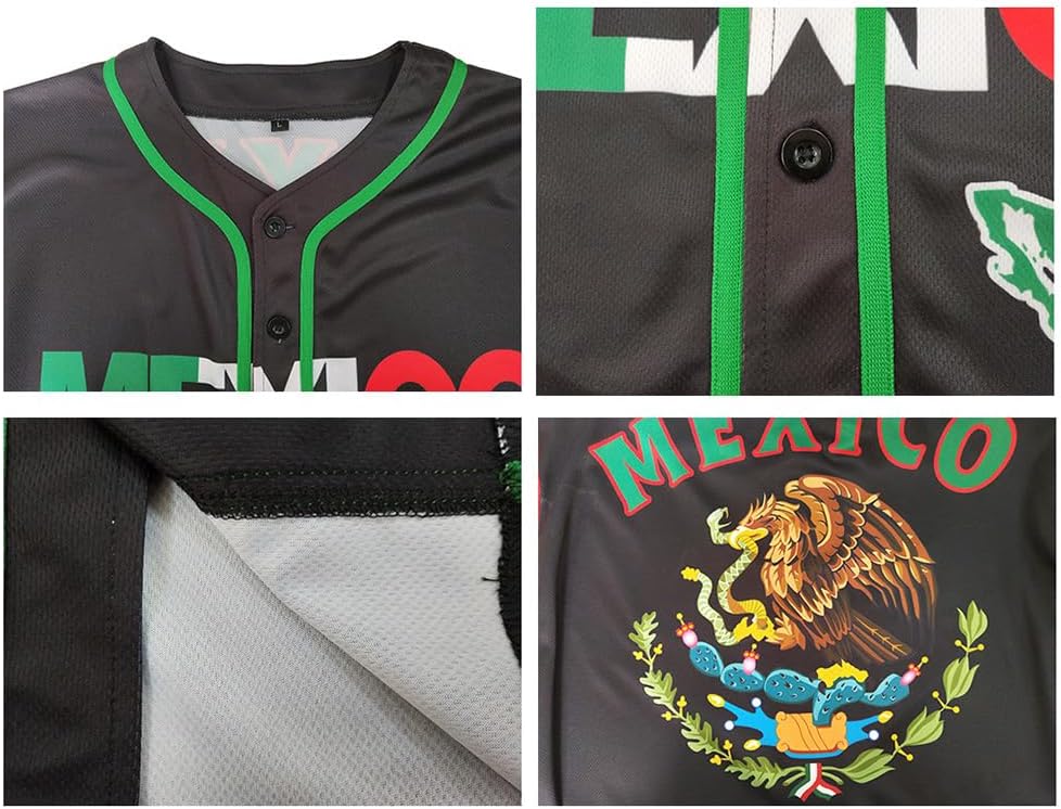 Men's Mexico Jersey, Eagle Mexico Baseball Jersey, Mexican Flag Sports Shirts