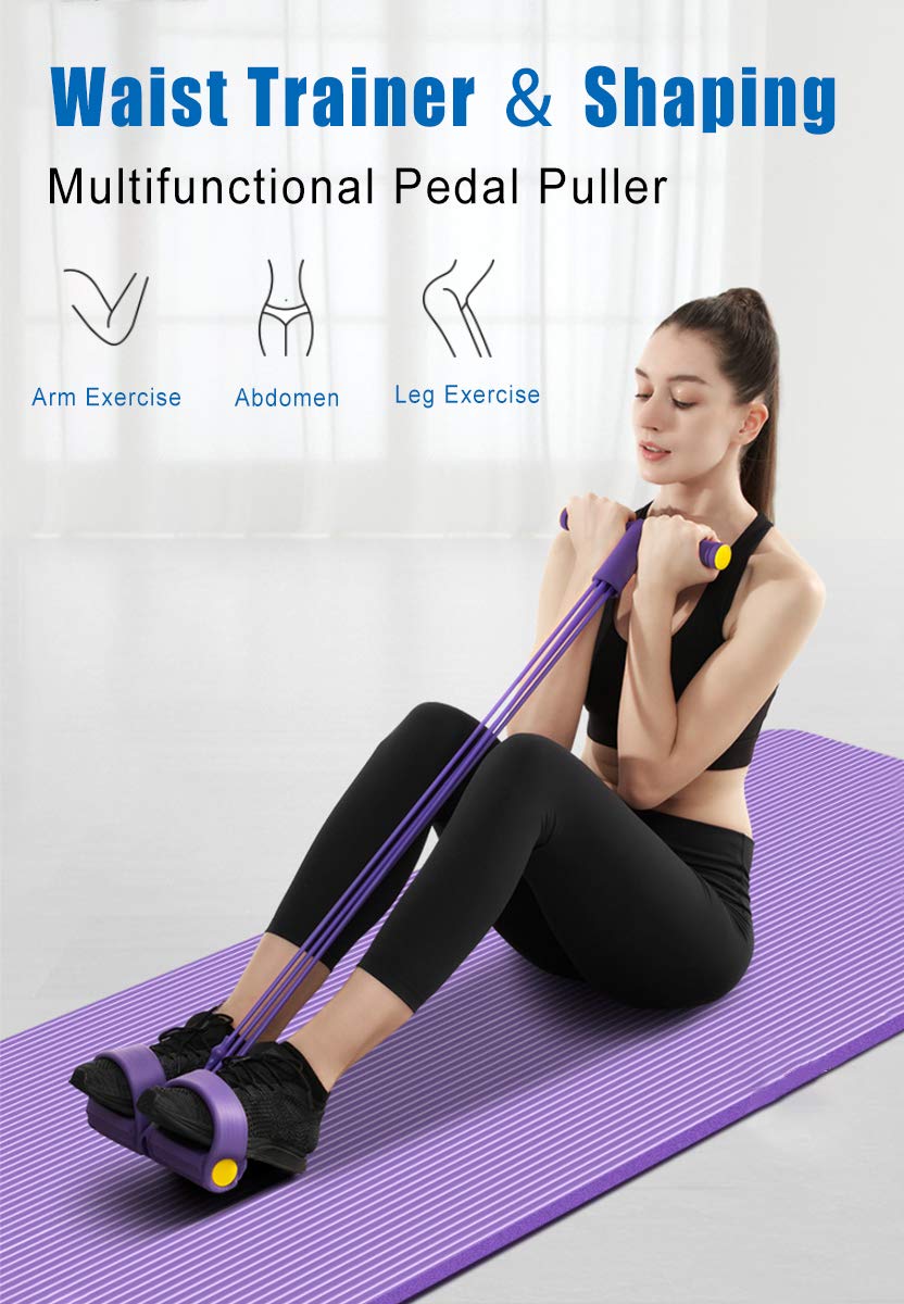Corde de Tension Multifonctionnelle Sit-Up Bodybuilding Expander Bande de Résistance de Pédale Matériel D'entraînement élastique Pull Rope 4 Tubes Exerciseur Multifonction