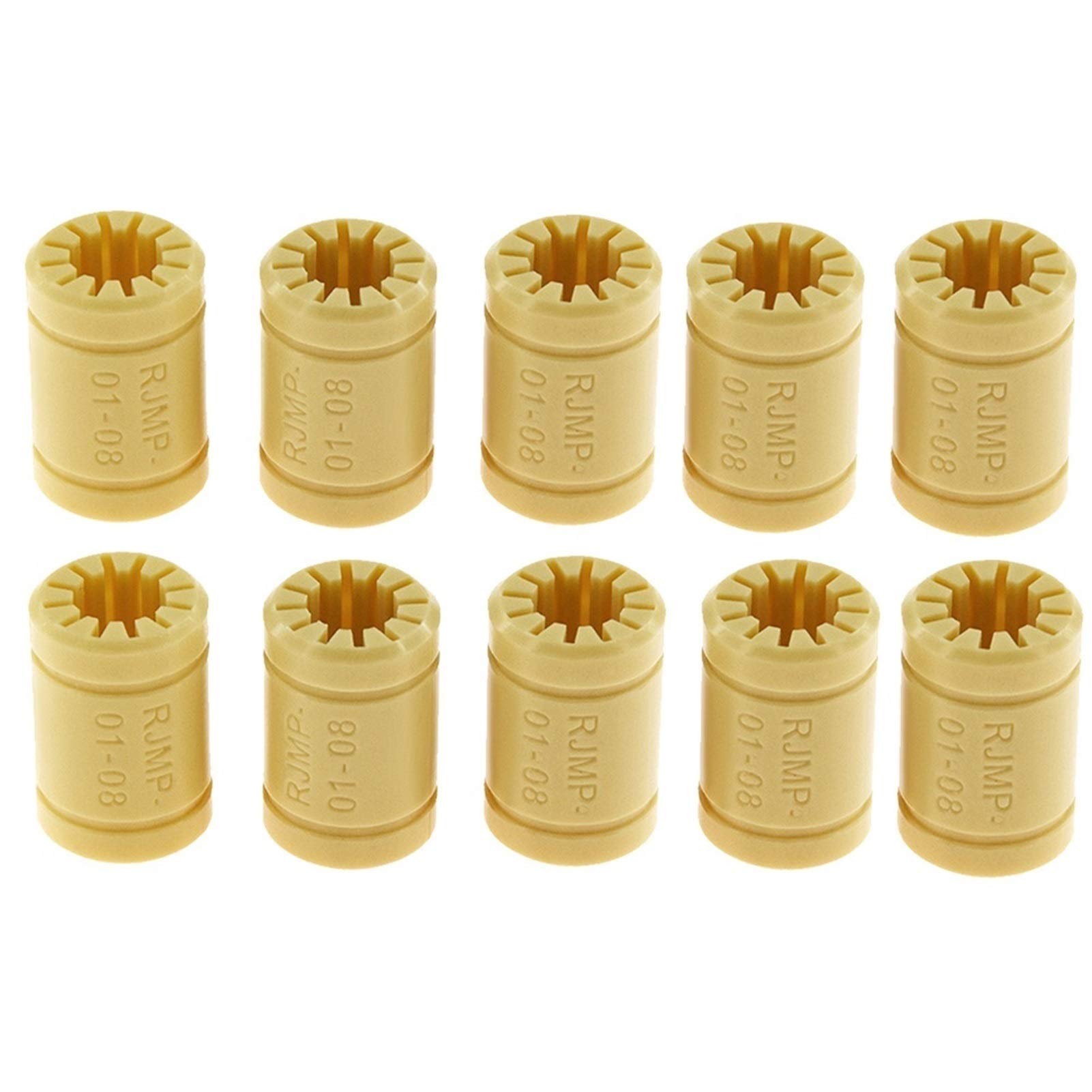 pièces d'imprimante 10 pièces pièces d'imprimante 3D LM8UU RJMP-01-08 roulement en polymère solide roulement linéaire en plastique d'arbre de 8 mm pour pièces de réparation d'imprimantes 3D (Couleur :